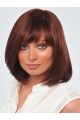 Good Red Monofilament Chin Length Full Lace Wigs For Cancer