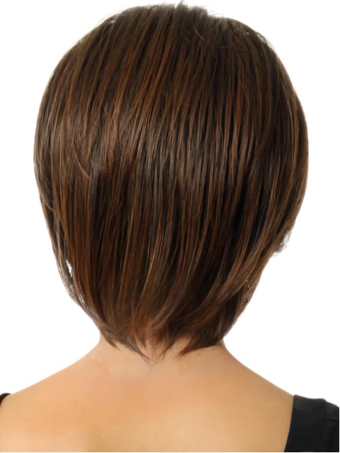 Stylish Brown Synthetic Chin Length Bob Wigs