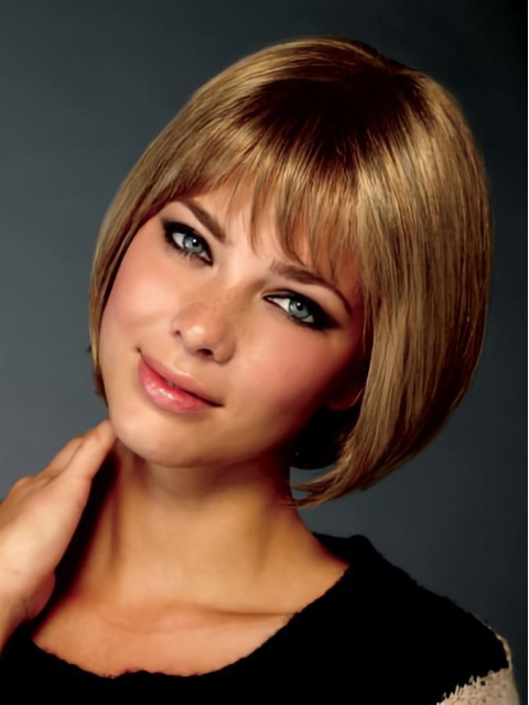 Monofilament Straight Synthetic Convenient Medium Wigs