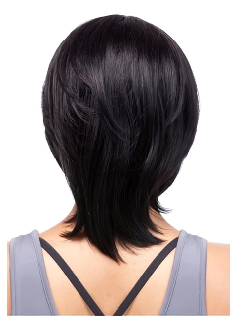 Black Straight Chin Length African American Wigs