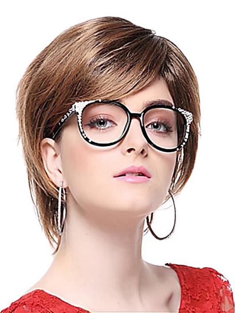 Popular Brown Straight Chin Length Wigs For Cancer