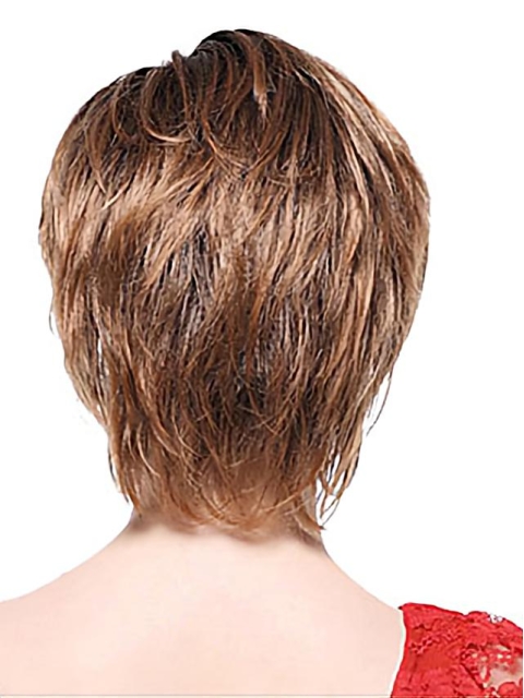 Popular Brown Straight Chin Length Wigs For Cancer