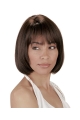 Brown Ideal Straight Indian Remy Hair Medium Wigs