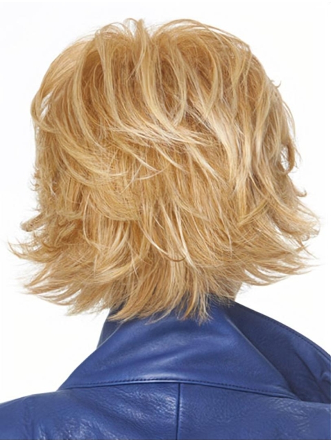 Blonde Straight Synthetic Unique Medium Wigs