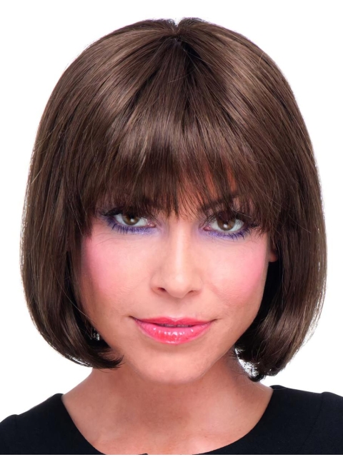 No-fuss Auburn Straight Chin Length Lace Wigs