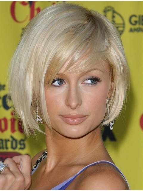 Cosy Blonde Straight Chin Length Paris Hilton Wigs