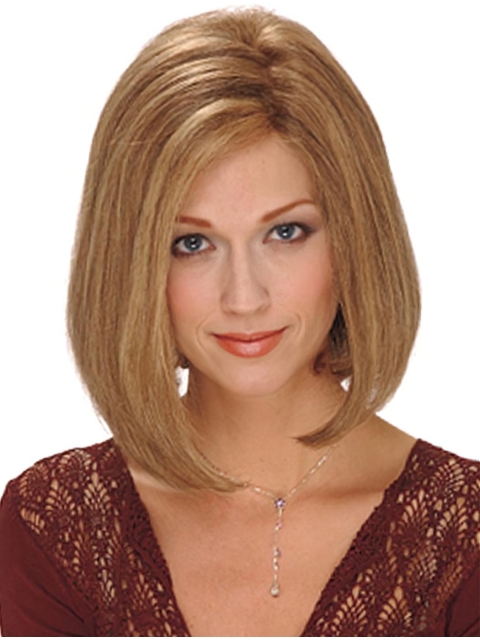 Sleek Blonde Bobs Chin Length Synthetic Wigs