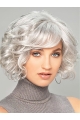 10" Chin Length Curly Capless Platinum Blonde Great Bob Wigs