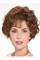 Chin Length Monofilament Brown Curly 10" Synthetic Beautiful Medium Wigs