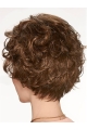 Chin Length Monofilament Brown Curly 10" Synthetic Beautiful Medium Wigs