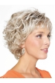 Blonde Curly Chin Length Bobs Monofilament Wigs For Ladies