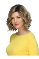 Blonde Stylish Curly Chin Length Synthetic Bob Wigs