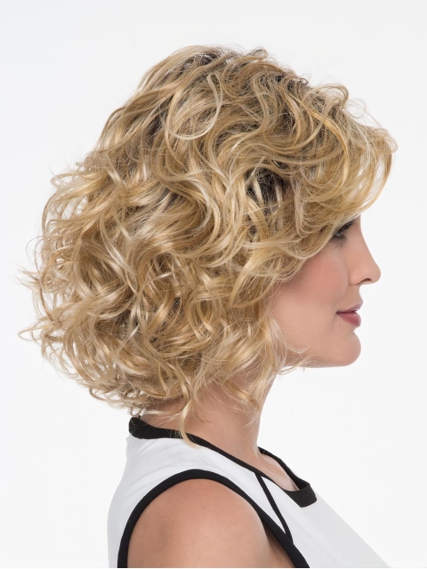 Curly Capless Blonde Classic Synthetic Wigs