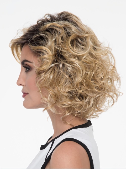 Curly Capless Blonde Classic Synthetic Wigs