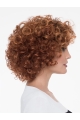 Curly Auburn With Bangs Mono Natural Looking Synthetic Lace Wigs