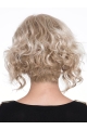 12" Curly Platinum Blonde Monofilament Wig Without Bangs