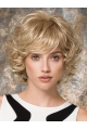 Fabulous Curly Design Chin Length Blonde Layered Wigs