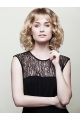 10" Curly Blonde With Bangs Medium Wigs