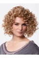 Fashion Brown Curly Chin Length Petite Wigs