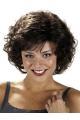 Sleek Black Curly Chin Length Classic Wigs