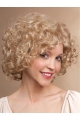 Shining Blonde Curly Chin Length Synthetic Wigs