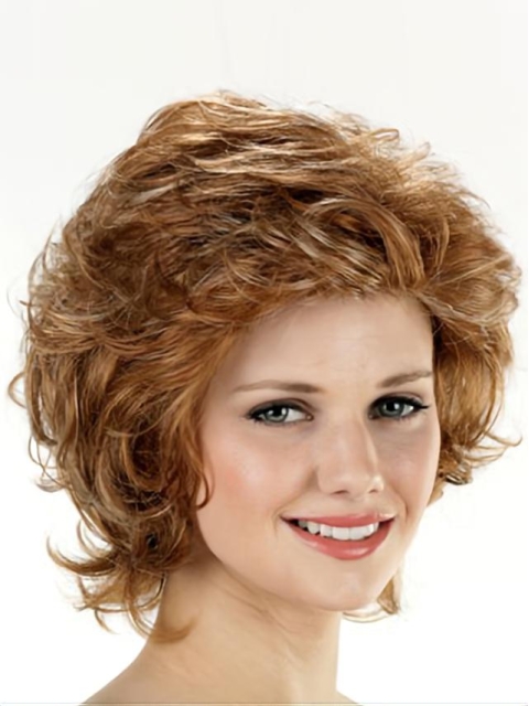 Pleasing Lace Front Curly Chin Length Classic Wigs