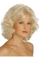 Pleasing Blonde Curly Chin Length Classic Wigs