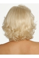 Pleasing Blonde Curly Chin Length Classic Wigs