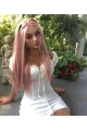 Pink Long Straight Bitter Sweet Synthetic Lace Front Wigs For Women