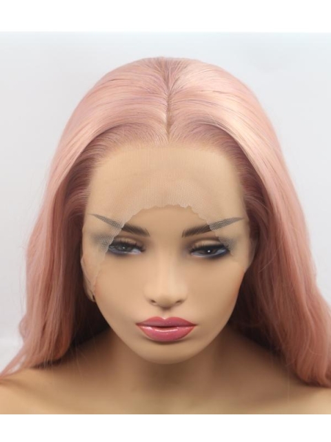 Pink Long Straight Bitter Sweet Synthetic Lace Front Wigs For Women