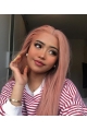 Pink Long Straight Bitter Sweet Synthetic Lace Front Wigs For Women