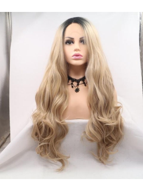 Blonde Long Wavy  Sunkissed Synthetic Lace Front Wigs