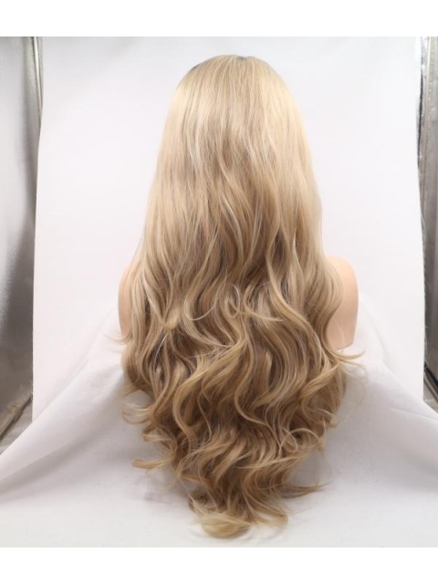 Blonde Long Wavy  Sunkissed Synthetic Lace Front Wigs