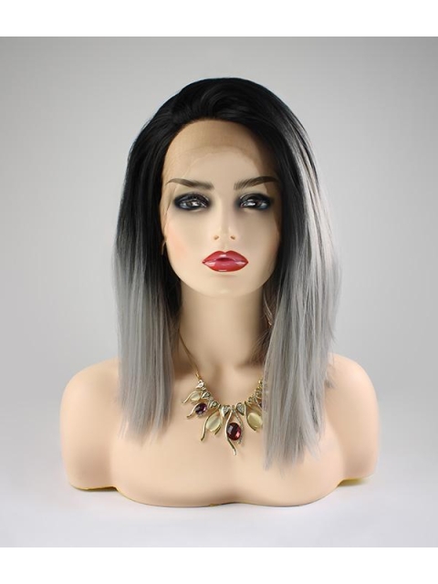 China Fashion Short Straight  Ashen Princess Synthetic Lace Front Wigs For Women