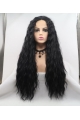 Natural Looking Long Curly  Mystical Synthetic Lace Front Wigs For African American Women