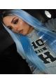 Light Blue Silky Long Straight Synthetic Lace Front Wigs