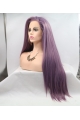 Cosplay Purple Long Straight Breeze Synthetic Lace Front Wigs For Women Without Bangs