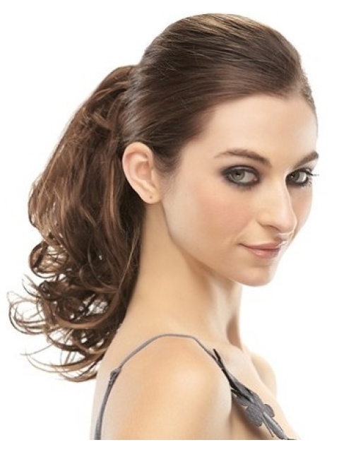 Fashion Brown Curly Clip in Hairpieces