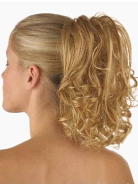 Fashion Brown Curly Clip in Hairpieces