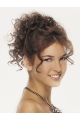 Designed Brown Curly Clip in Hairpieces