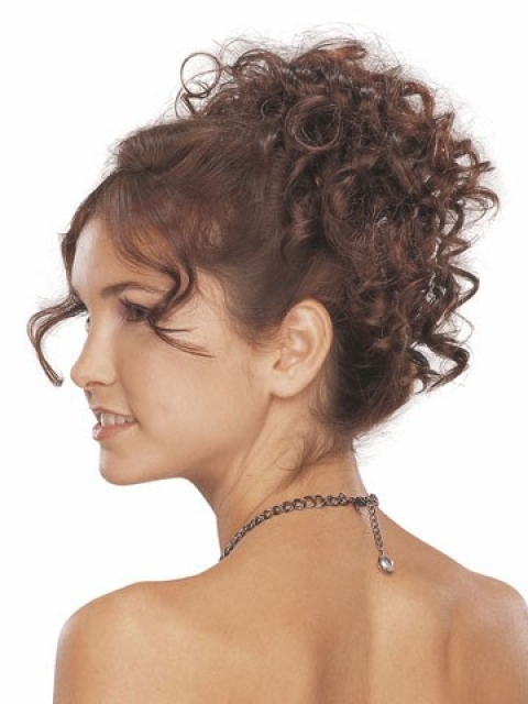 Designed Brown Curly Clip in Hairpieces