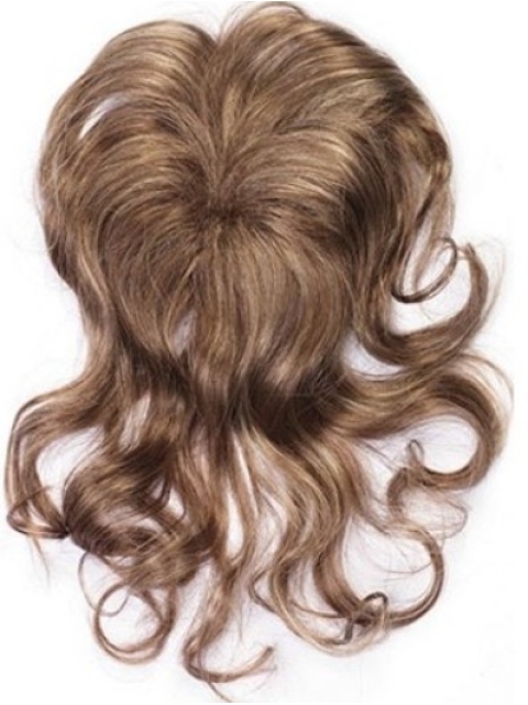 Sleek Brown Wavy Clip in Hairpieces