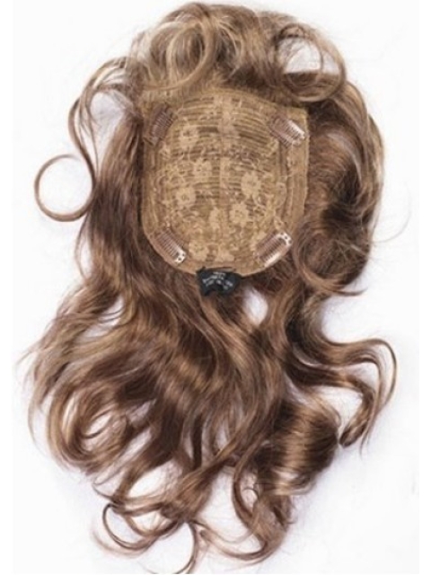 Sleek Brown Wavy Clip in Hairpieces