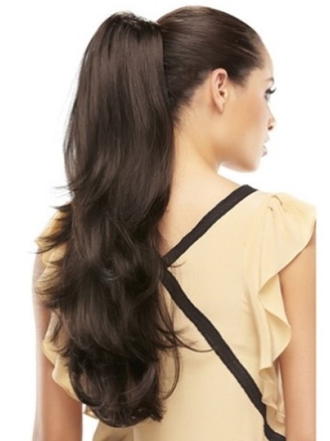 Stylish Brown Wavy Long Clip in Hairpieces