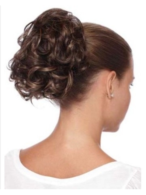 Flexibility Brown Curly Clip in Hairpieces