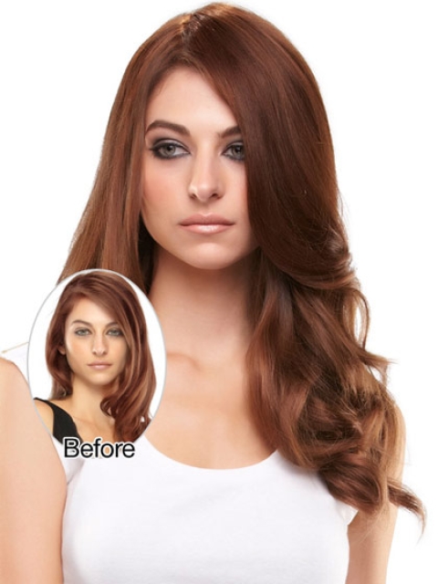 Nice Auburn Wavy Long Clip in Hairpieces