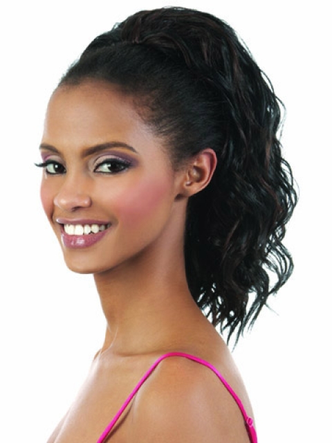 Comfortable Black Wavy Hair Falls & Half