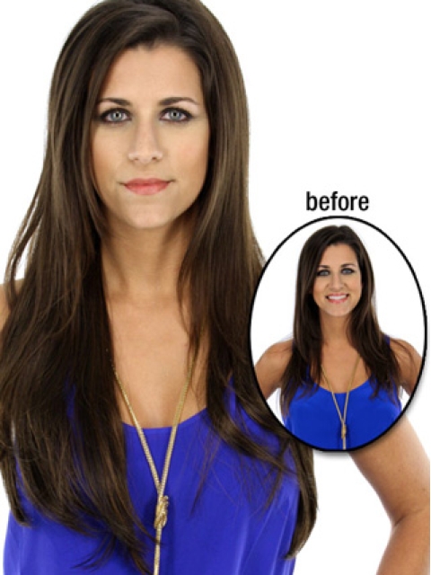 Online Brown Straight Long Hair Falls & Half Hairpieces