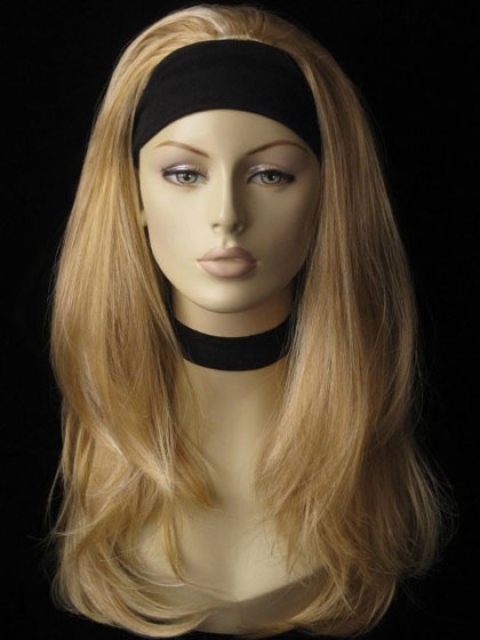 Great Blonde Straight Long Human Hair Wigs & Half Wigs