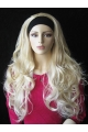 Style Blonde Wavy Long Human Hair Wigs & Half Wigs